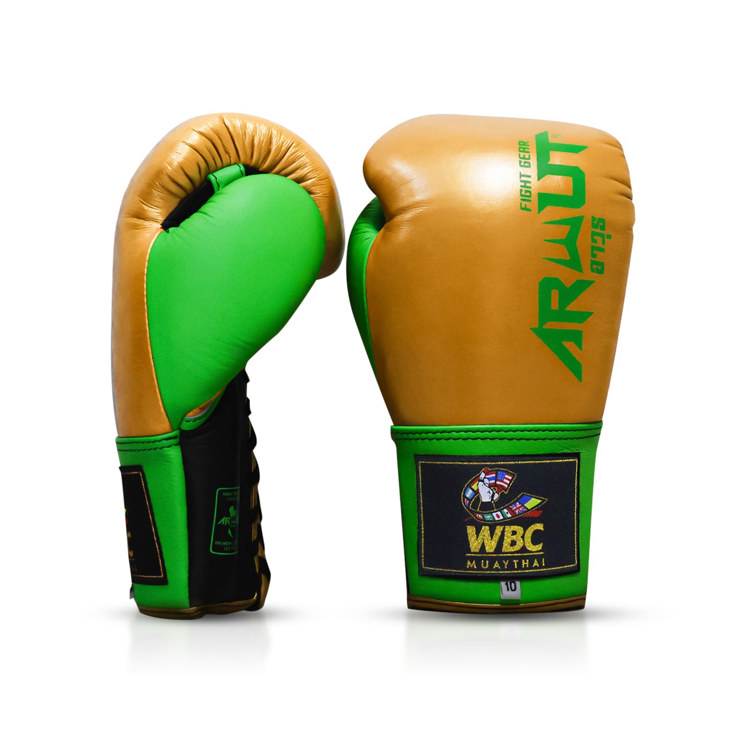 Arwut X WBC Muay Thai Lace-Up Gloves BG3 Limited Edition Golden Heart
