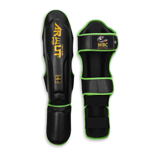 Arwut X WBC Muay Thai Shin Guards SG3 Limited Edition Black Courage