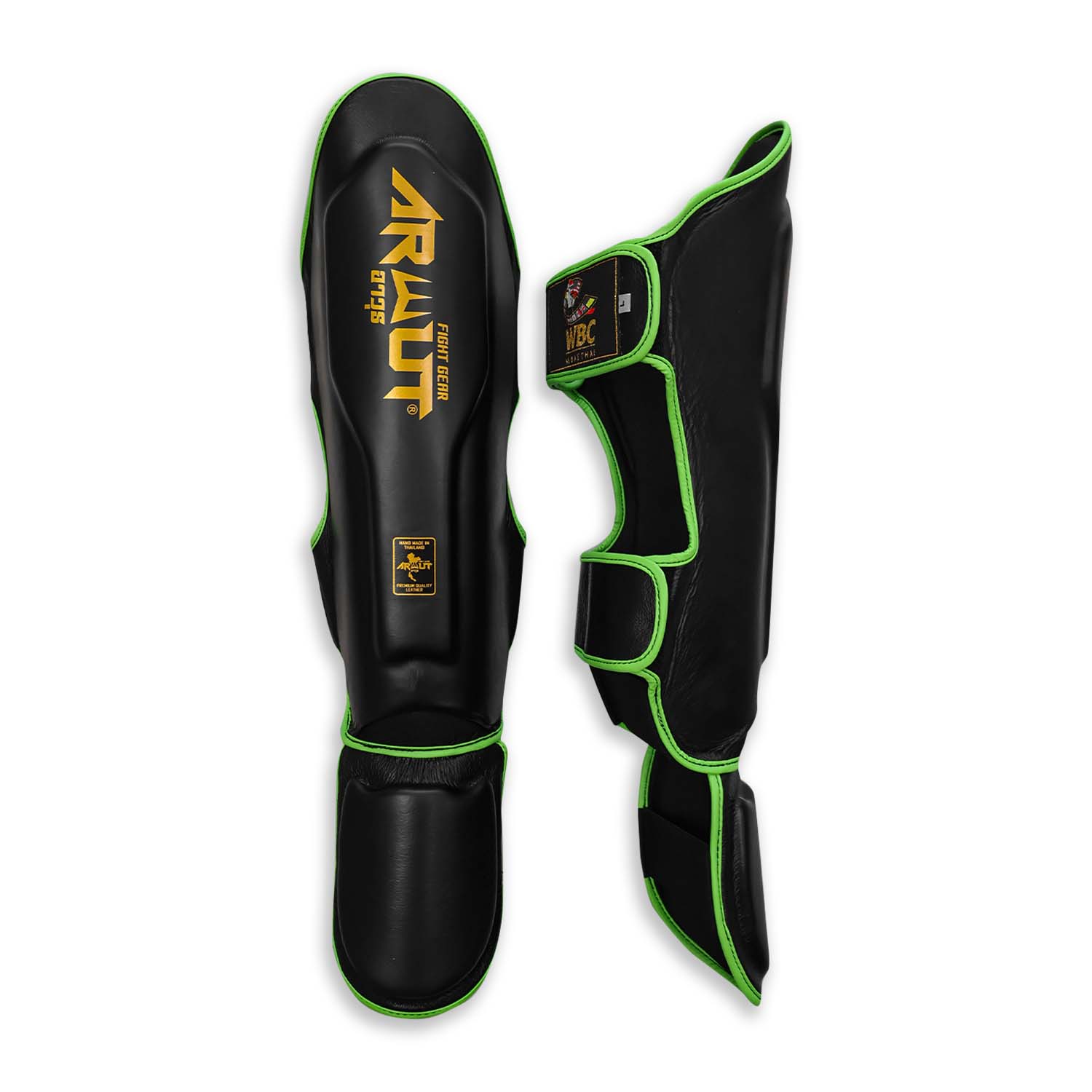 muay thai fight gear Arwut X WBC Muay Thai Shin Guards SG3 Limited Edition Black Courage