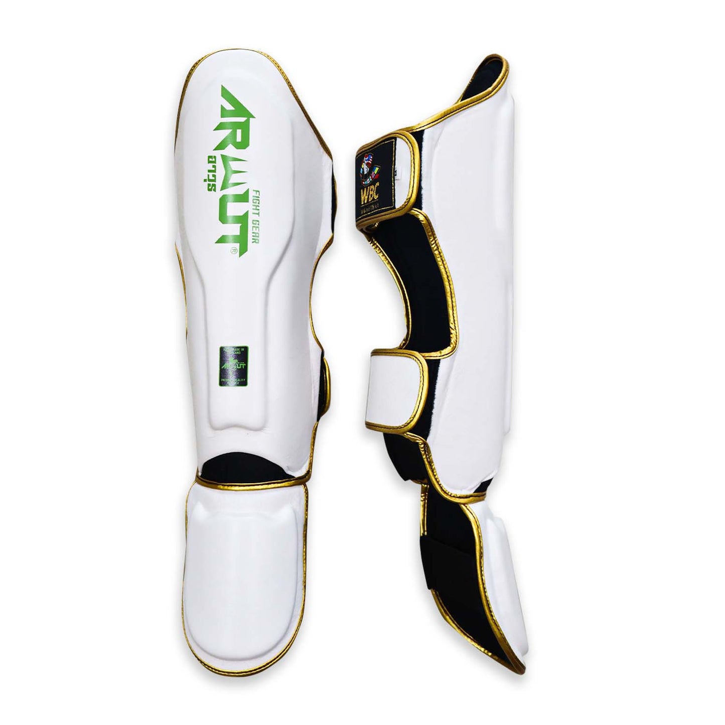 Arwut X WBC Muay Thai Shin Guards SG3 Limited Edition White True Grit