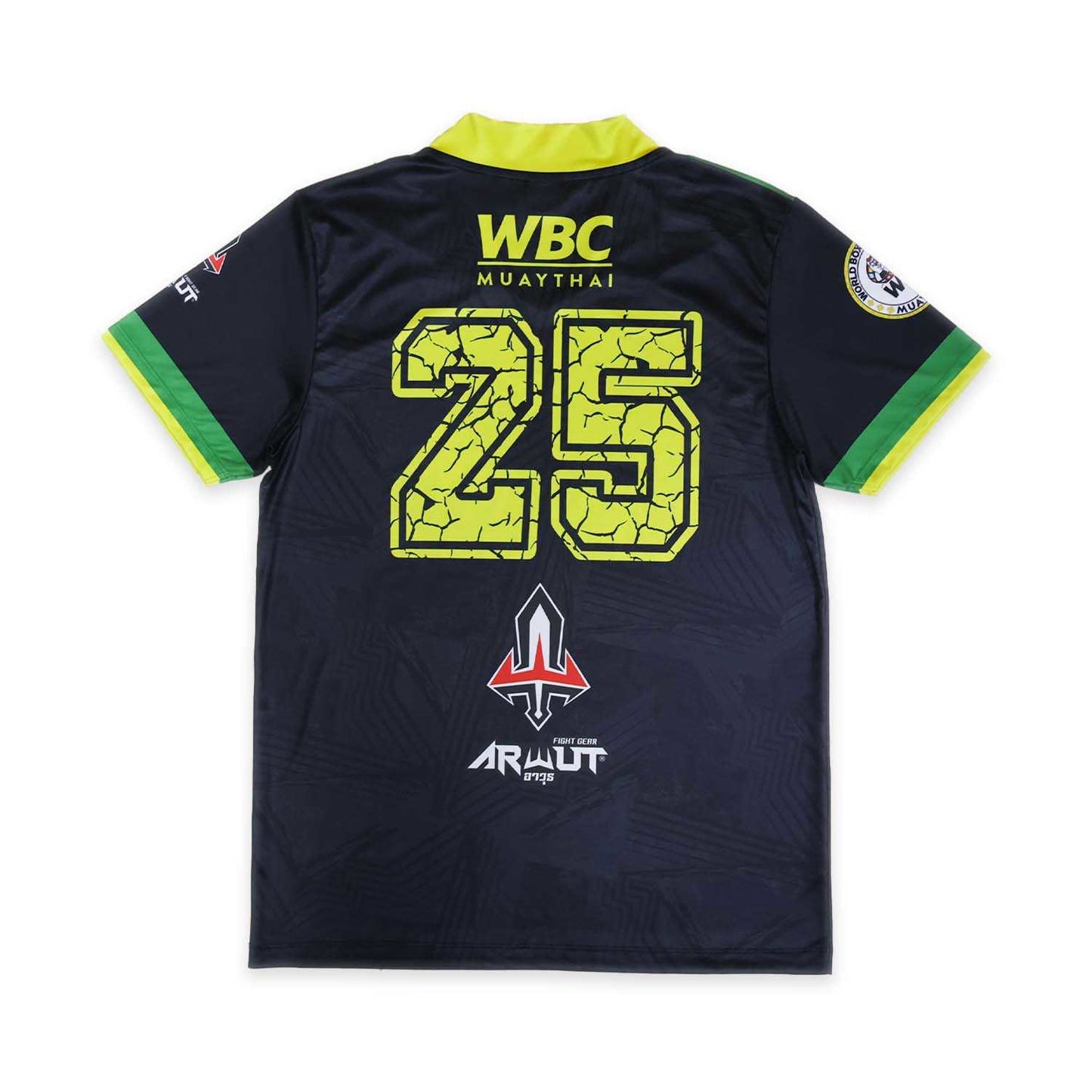 Arwut X WBC Muay Thai Amazing Muay Thai 25 Verona Edition Soccer T-Shirt Black Flame