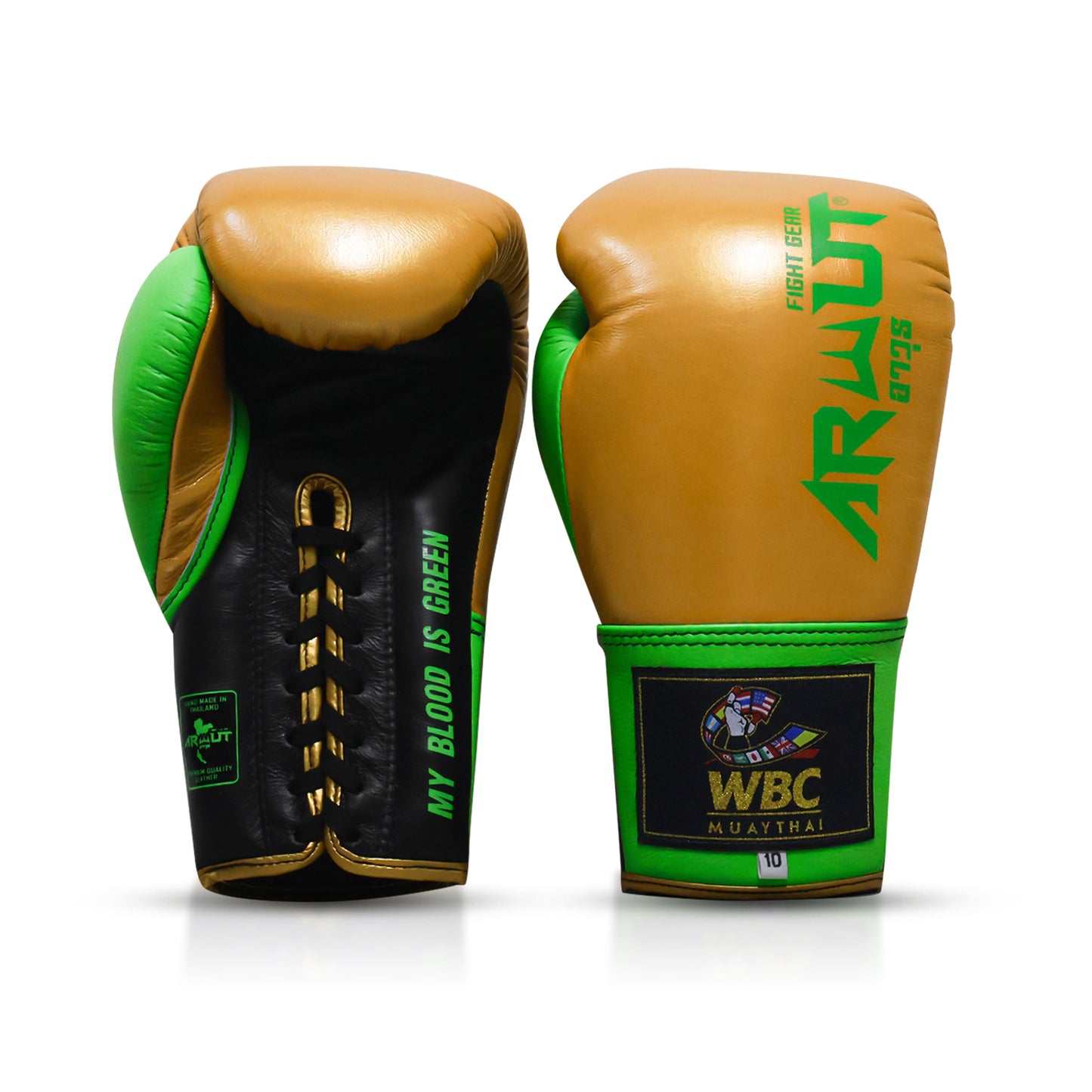 Arwut X WBC Muay Thai Lace-Up Gloves BG3 Limited Edition Golden Heart