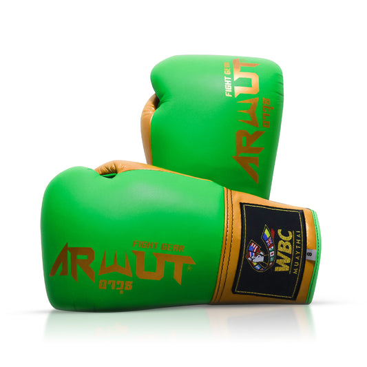 Arwut X WBC Muay Thai Lace-Up Gloves BG3 Limited Edition Green Blood