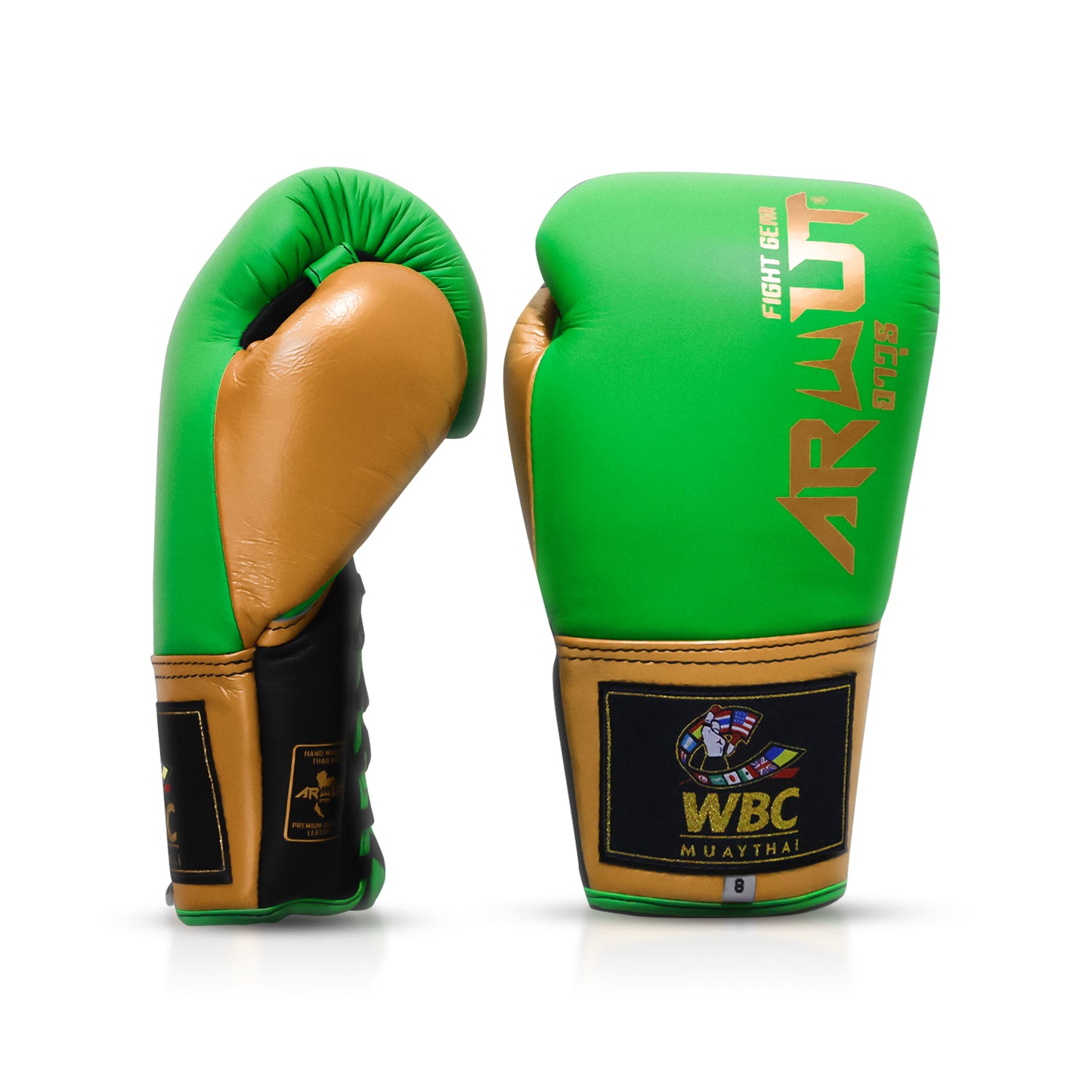 Arwut X WBC Muay Thai Lace-Up Gloves BG3 Limited Edition Green Blood