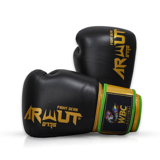 Arwut X WBC Muay Thai Boxing Gloves BG5 Limited Edition Black Courage