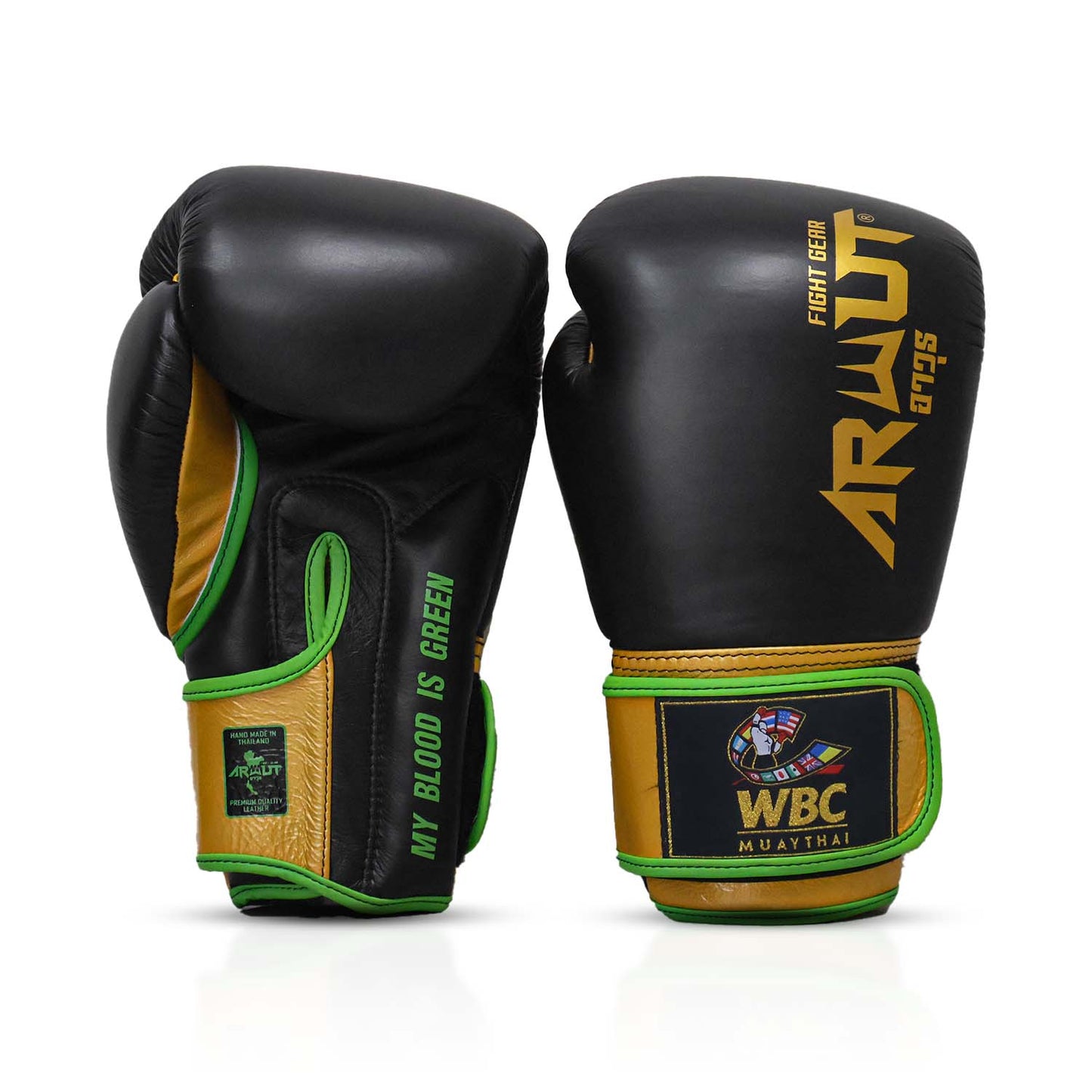 Arwut X WBC Muay Thai Boxing Gloves BG5 Limited Edition Black Courage