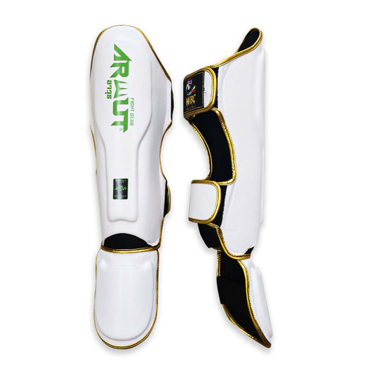 Arwut X WBC Muay Thai Shin Guards SG3 Limited Edition White True Grit