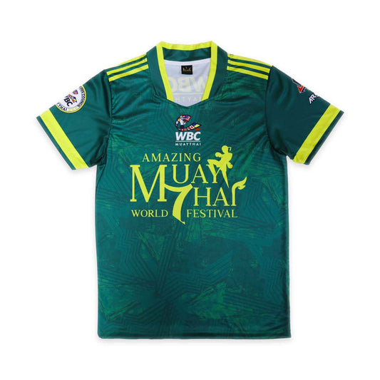 Arwut X WBC Muay Thai Amazing Muay Thai 25 Verona Edition Soccer T-Shirt Green Flame